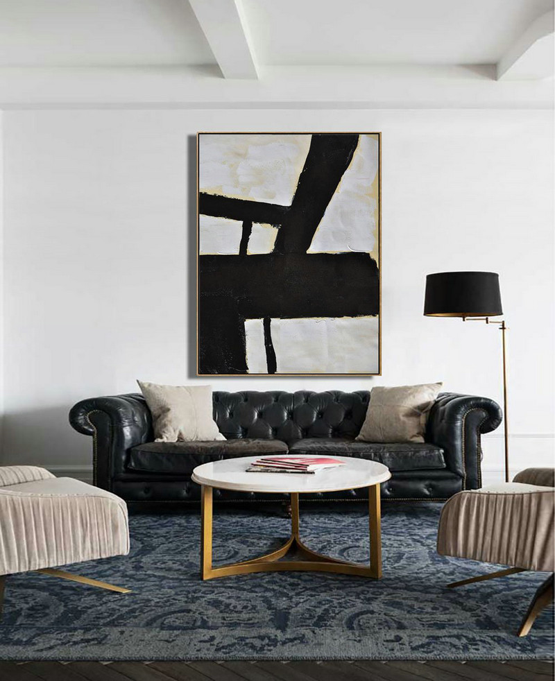 Hand Painted Extra Large Abstract Painting,Minimalist Painting On Canvas, Palette Knife Vertical Minimal Art - Original Art Acrylic Painting